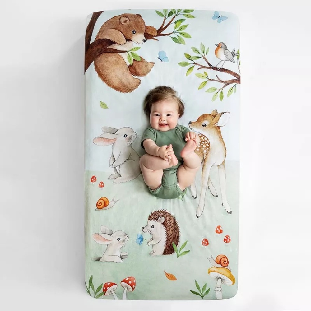 Rookie Humans Enchanted Forest 100% Cotton Fitted Crib Sheet - Standard Size